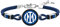 F.C. Internazionale Armband Kordel, Herren, Schwarz Blau, Taglia Unica, Edelstahl, Kein Edelstein.