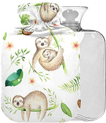 Baby-Faultier-Wärmflasche mit Bezug, 1 l, kleiner Wärmbeutel zur Schmerzlinderung, Kinder, Männer, Frauen, BAP-frei