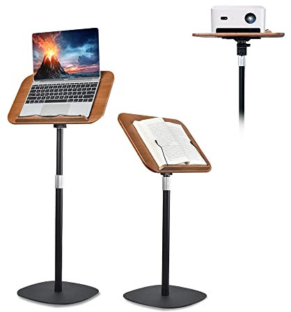 Buchständer zum freihändigen Lesen, Stehender Laptopständer, Rezeptprojektor, Tablet-Ständer für Display, Höhe und verstellbare Flache Podiumplatte, Ständer