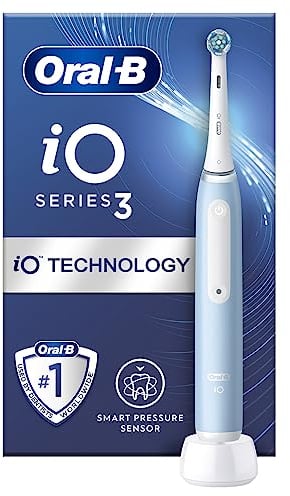 Oral-B iO3 Electric Toothbrush For Adults, Oral B Electric Toothbrushes, Mothers Day Gifts, 1 Toothbrush Head, 3 Modes With Teeth Whitening, Electric Toothbrush, 2 Pin UK Plug, Blue