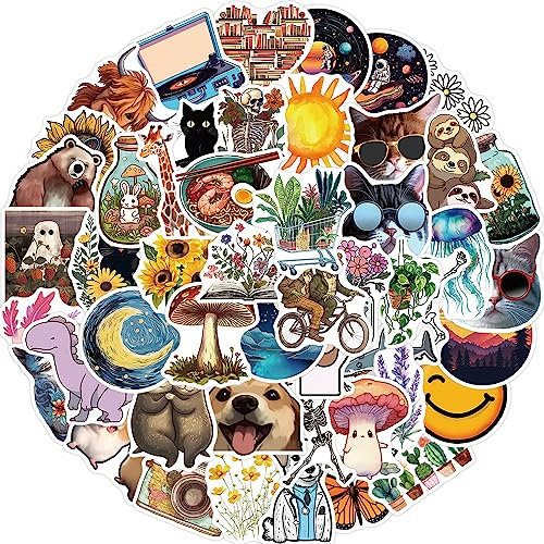 Karikatur Aufkleber für Laptop (50 PCS),Geschenk für Kinder Jugendliche Erwachsene Jungen,Cartoon Stickers Wasserdicht Vinyl Aufkleber für Scrapbook,Skateboard,Auto,Gepäck