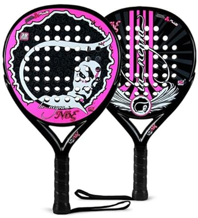 Pala de Padel La Negra Nue Fucsia - Carbono y Eva Soft - Redonda - Fabricada en España - Texturizado Rugoso - No Incluye Funda