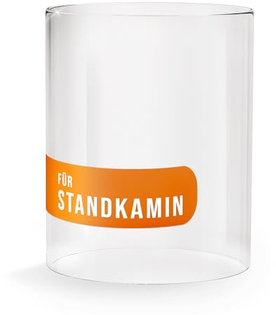 flammtal - Ersatzglas für Bioethanol Standkamin - Feuerfester Glaszylinder [Ø 23 cm/Höhe 32cm] - Kompatibel mit flammtal & weiteren Ethanol Terrasenkaminen - Hitzeresistentes Borosilikatglas