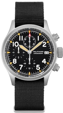Tactical Frog Militado - Montre chronographe Militaire de 39 mm avec Verre Saphir, Montre Pilote VK61 à Quartz Lumineuse pour Homme, étanche jusqu'à 100 m, Montre de Sport avec Bracelet en