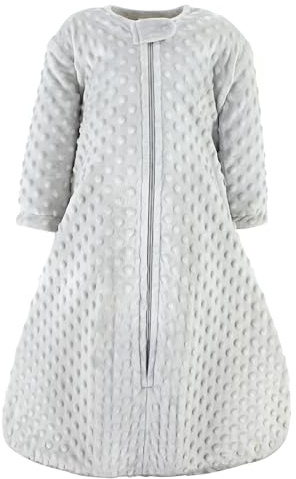Hudson Baby Unisex Baby Plush Sleeping Bag, Sack, Blanket, Lt. Gray, 0-6 Months