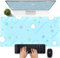 Pastellblaue Stern-Gitter-Schreibtischmatte, Kawaii-Mauspad, niedliches großes Gaming, Schreibtischunterlage XXL, für Tastatur und Maus, Laptop-Computermatte, groß, für Damen, 80 x 39,9 cm