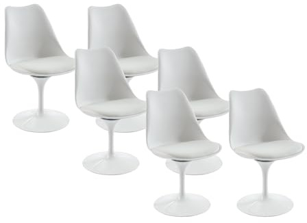 Vente-unique - Stuhl 6er-Set Xafy - Polypropylen - weiß