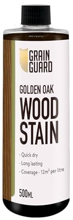 GRAIN GUARD Tinte para Madera | ROBLE DORADO | 500ml | Base de Agua y Bajo Olor | Ecológico y No Tóxico | Tinte para Muebles de Interior | Fácil Aplicación | Secado Rápido