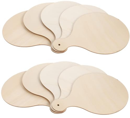 Alipis 10pezzi Taglieri in Legno Rotondi Fai Da Te Con Manico Taglieri in Legno Grezzo Adatti Al Disegno Dipingere e Scrivere Vassoi Da Portata Per Formaggio Carne Cracker Pane e Frutta