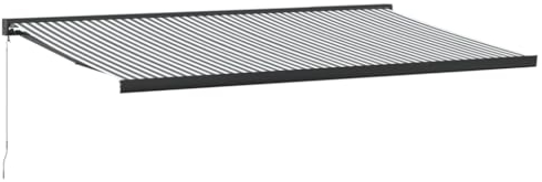 vidaXL Markise Einziehbar, Gelenkarmmarkise Wandmontage, Sonnenmarkise für Garten Terrasse, Balkonmarkise, Anthrazit Weiß Stoff Aluminium