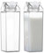 Générique 2 Pièces Bouteille De Lait Transparent Carton De Lait Bouteille D'eau 500 Ml Bouteille De Lait Transparent 500ML,Bouteilles D'eau En Carton De Lait, Pour Jus, Boissons, Lait
