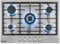 Baridi 70cm Gas Hob with 5 Burners, Cast Iron Pan Supports and Auto Ignition, 8kW, Stainless Steel - DH227