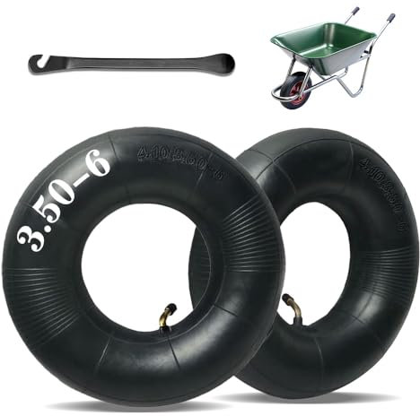 Mtlhbcg Camera d'aria Monopattino,2 pezzi Camera d Aria Carriola,Camera d'Aria piegati Pneumatico della valvola,Camera d Aria per tosaerbe, carriole, generatori carrelli rimorchi (4.10/3.50-6)