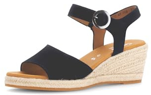 Gabor Damen Riemchensandalen, Frauen Sandalen,Freizeitschuhe,offene Schuhe,Strandschuhe,Sandaletten,Absatz,Dark-Blue (Jute),42 EU / 8 UK