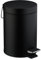 Relaxdays 3 L Cubo de Basura Baño, Papelera Redonda, Tapa con Cierre Suave, Interior Extraíble, Acabado Mate, Negro, Acero