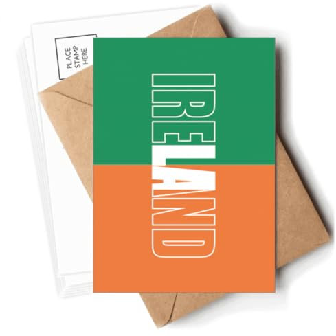 Irland-Flagge, Name, Postkarten, Umschläge, blanko, Notizkarten, Versandkarten