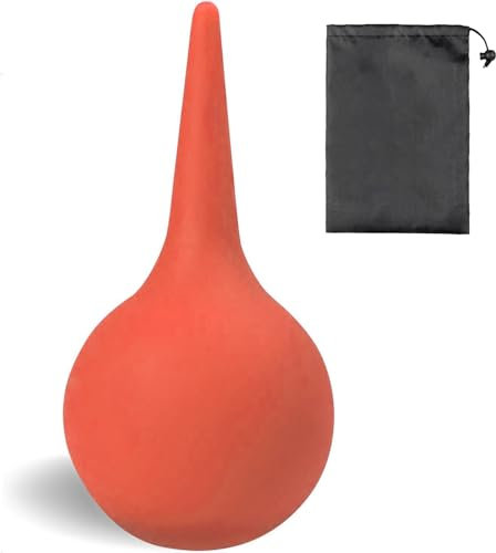 MUNSKT Seringue d'oreille à ventouse en caoutchouc, réutilisable pour nettoyer les oreilles, boule de nettoyage pour enlever le cérumen, convient pour adultes et enfants, bleu lisse