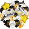 Tourima Graduation Deko, Abschlussfeier Deko 2025 Luftballons Set mit Folienballons und Latex-Luftballons, Graduation Deko, Schwarz-Gold-Weiß, Congrats Abschluss Dekoration