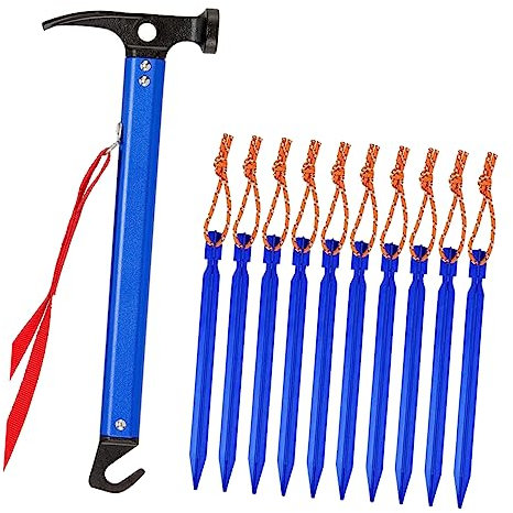 KICHOUSE 11stücke Outdoor Zeltheringe Mit Hammer Teilig Leichtes Für Camping Und Klettern Korrosionsbeständig Zelt Im Boden