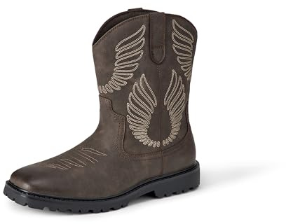Amazon Essentials Stivali da cowboy western con punta quadrata, marrone, 40