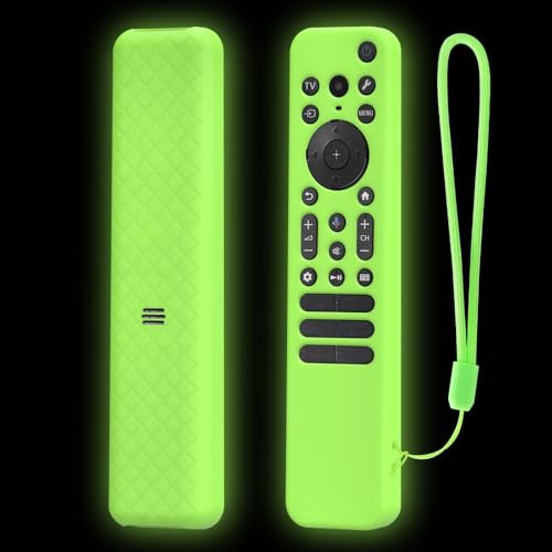 Custodia protettiva in silicone per telecomando Sony RMF-TX920U RMF-TX910U, antiscivolo, morbida, antiurto, con cordino (verde luminoso)