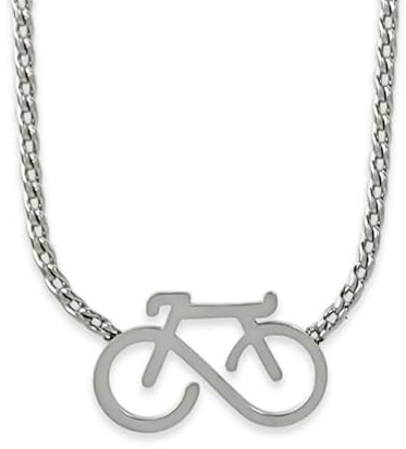 Aloha Gravel Fahrrad-Halskette für Mountainbike, Stahl, verstellbar, verschiedene Farben, Geschenkidee für Damen und Herren, T.U., Edelstahl, Kein Edelstein
