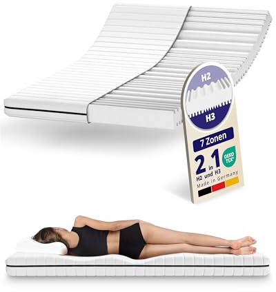 Mister Sandman Matratze 140 x 200 cm - Ergonomische 7-Zonen Kaltschaummatratze 13cm Höhe - Rollmatratze mit waschbarem Bezug - Härtegrad 2 und 3 (H2 & H3) - Weiß