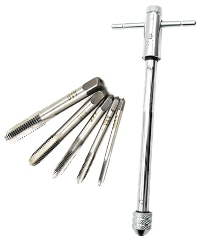 ClAZTyict Chiave A Cricchetto con Impugnatura A T Regolabile Lunga con 5 Maschi M3-M8 con Filettatura da 3 Mm-8 mm