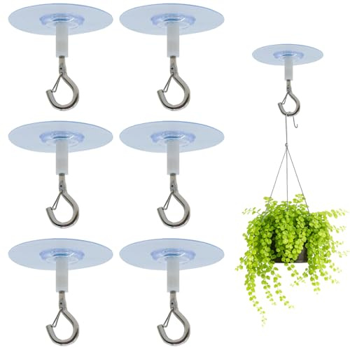 Hocklliy 6 Pcs Ceiling Hook Heavy Duty Ceiling Hook No-Drill Ceiling Hanging Hooks Outdoor Decoration Hooks for Hanging Plants Lanterns Wind Chimes Bird Feeders