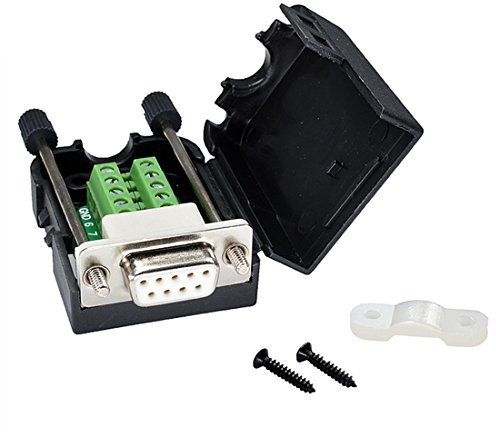 Oiyagai Adattatore DB9 D-SUB RS232 VGA 9 Pin Terminali Segnale a Rottura Copertura in Plastica a 2 File (Femmina con Vite)