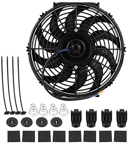 Universal K¨¹hlerl¨¹fter Ventilator K¨¹hler 12 Zoll Elektrol¨¹fter Motorl¨¹fter Elektrischer Ladeluftk¨¹hler-Ventilator Auto aus ABS und Stahl(12V 80W)