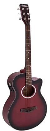 Dimavery 26235088 Aw-400 - Guitarra Western, color rojo