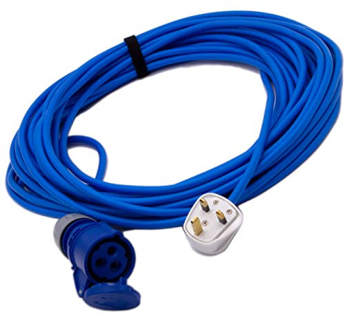 Mains Power 13Amp UK Plug to 16Amp IP44 240v Coupler Fly Lead (10 Metres)