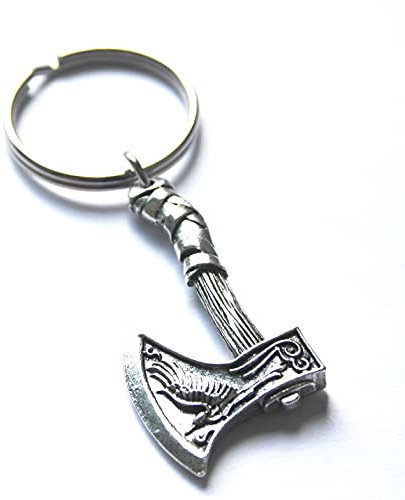 SWoRL Double-Sided Viking Axe Keyring with Gift Pouch