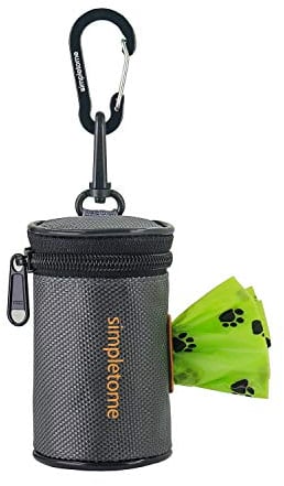 simpletome Kotbeutelspender für Hunde Hundekotbeutel Halter Wasserdicht 1680D Oxford YKK Reißverschluss (Grau)