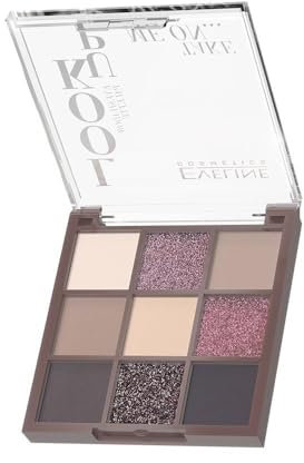 Eveline Cosmetics Look UP Take Me On Lidschatten-Palette - 9 Farben, Vegane Formel, Hohe Pigmentierung, Lang anhaltende Matte & Schimmernde Töne