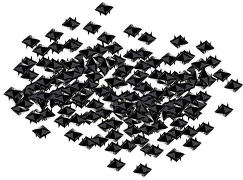 WedDecor 50pcs Square Pyramid Rivets 12mm Black Punk Nail Head Studs Four-Jaw Studs Spikes Metal Leather Rivets for Decorating Belts, Bags, Shoes, Leathercrafts, Punk & Goth Fashion Accessories