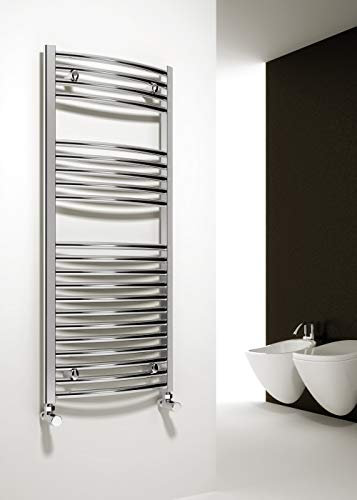Reina Radiateur sèche-serviettes incurvé chromé de qualité supérieure - Chauffage central - 600 x 1800 cm