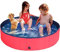Taeku Piscine pour Chien, Pliable Baignoire Portable Douche Bassin Baignade Pataugeoire pour Grand et Petite Animal (Rouge 80 * 30)
