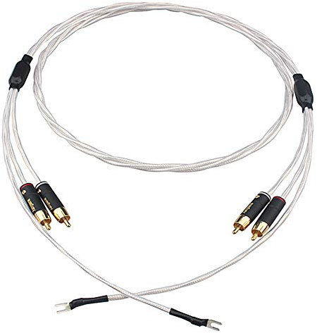 HiFi Audio Connect It E RCA Phono Interconnect Cables Silver-Plated Vinyl LP Tonearm Cable with Ground Wire (1m / 3.3Ft)