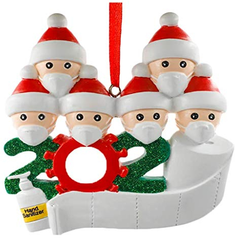 Weihnachtsschmuck, 2020 Survived Family Christmas Ornament,2020 Personalisierte Überlebende Familie Von 2-5 Weihnachten Dekorationen DIY Name Segen Harz Schneemann Weihnachtsbaum Hängen Anhänger
