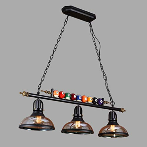 Vintage Pendelleuchte Retro Billard Industrie Kronleuchter Eisen Glas Lampenschirm Billard Halle Hängelampe Höhenverstellbar Restaurant Cafe Bar Loft Hängeleuchte Schlafzimmer Wohnzimmer Dekoration
