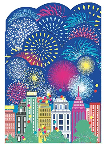 Draeger Paris - Pop Up Karte, Karte 3D Grußkarte mit Umschlag - Feuerwerk - format 18 x 11,5 cm