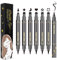 LOKFAR 6-teiliges flüssiges Eyeliner-Set, doppelseitiger Eyeliner-Stempelstift, Eyeliner, Tattoo-Werkzeug, wasserdicht, wischfest, Eyeliner-Stempel, Make-up, Smiley, Dreieck, Herz, Stern, Mond, Blume