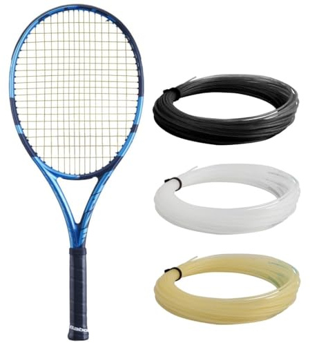 Babolat Pure Drive 107 Tennisschläger (10. Generation), besaitet mit 16 g weißem Babolat Syn Gut bei mittlerer Spannung