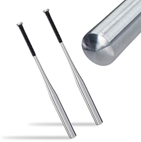 Relaxdays 2 x Baseballschläger Aluminium, Leichter Softballschläger, Rutschfester Griff, 34 Zoll/ 86cm, Aluschläger, Silber