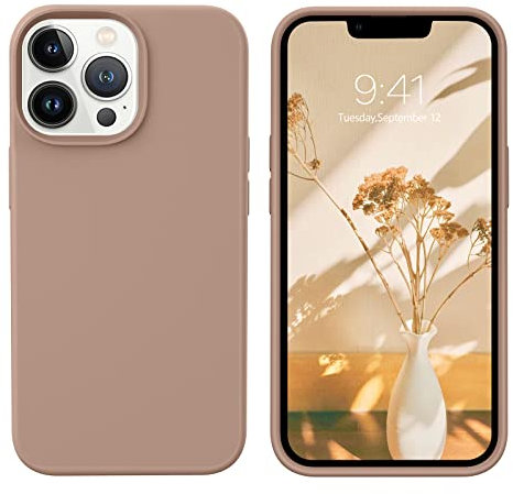 DUEDUE Coque pour iPhone 13 Pro Max Silicone, Coque de Téléphone pour iPhone 13 Pro Max Silicone Rigide Protection Antichoc Solide Durable Intégrale, Coque pour iPhone 13 Pro Max 6,7 Pouces, Marron