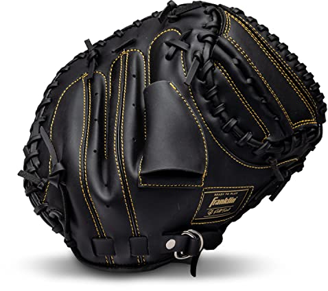 Franklin Sports Baseball Catcher's Mitt - Field Master Youth Baseball + Softball Glove - Kids Righty Catcher Mitt - Right Hand Throw - 31.5 Half-Moon Web
