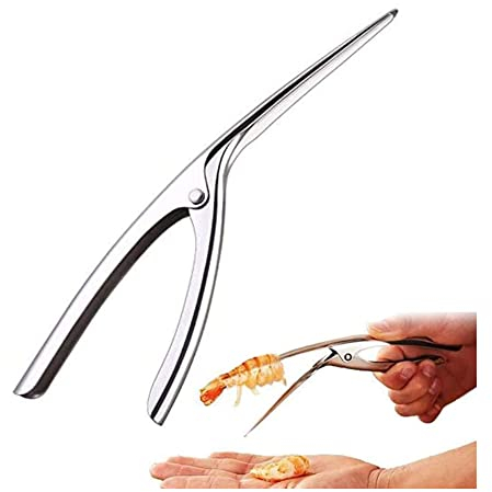 CHUANGOU Pelador de Gambas Acero Inoxidable Pelador Camarones Pelar Camarones FáCil Y RáPido, Pinzas Herramientas, MáQuina Peladora Camarones