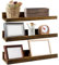EXYGLO Estante de Pared de Madera rústica, estantes Marrones para Sala de Estar, Dormitorio, Cocina, baño, Ahorra Espacio en el hogar, Juego de 3
